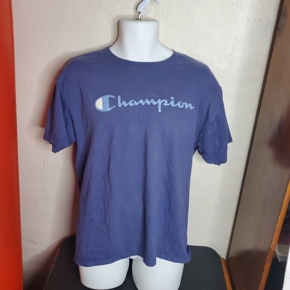 Champion Short Sleeve T-shirt Crewneck Logo Spellout Men's Large